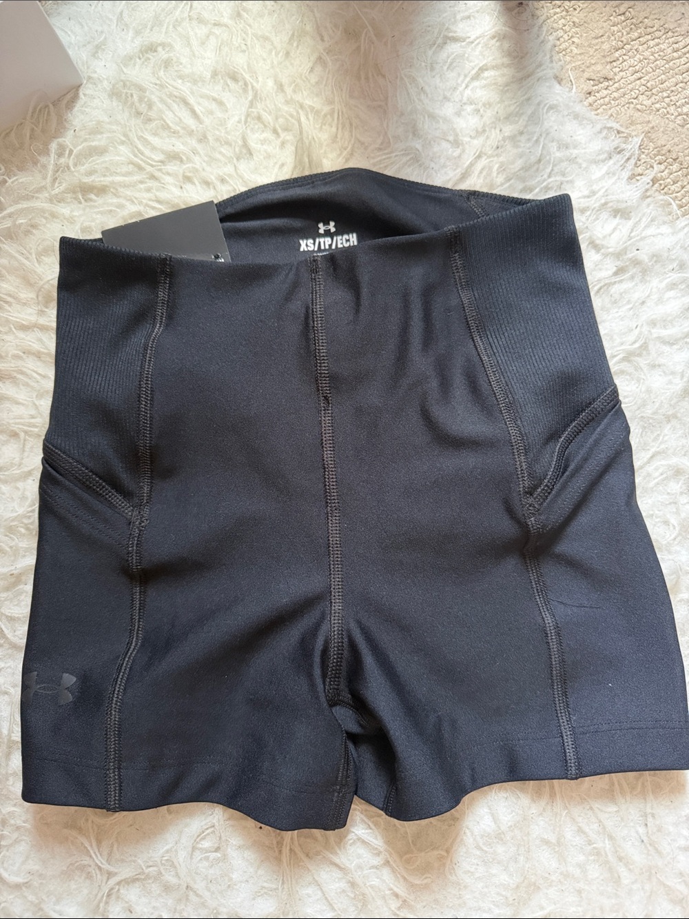 Under Armour Black High-Waist Performance Shorts with Side Pockets